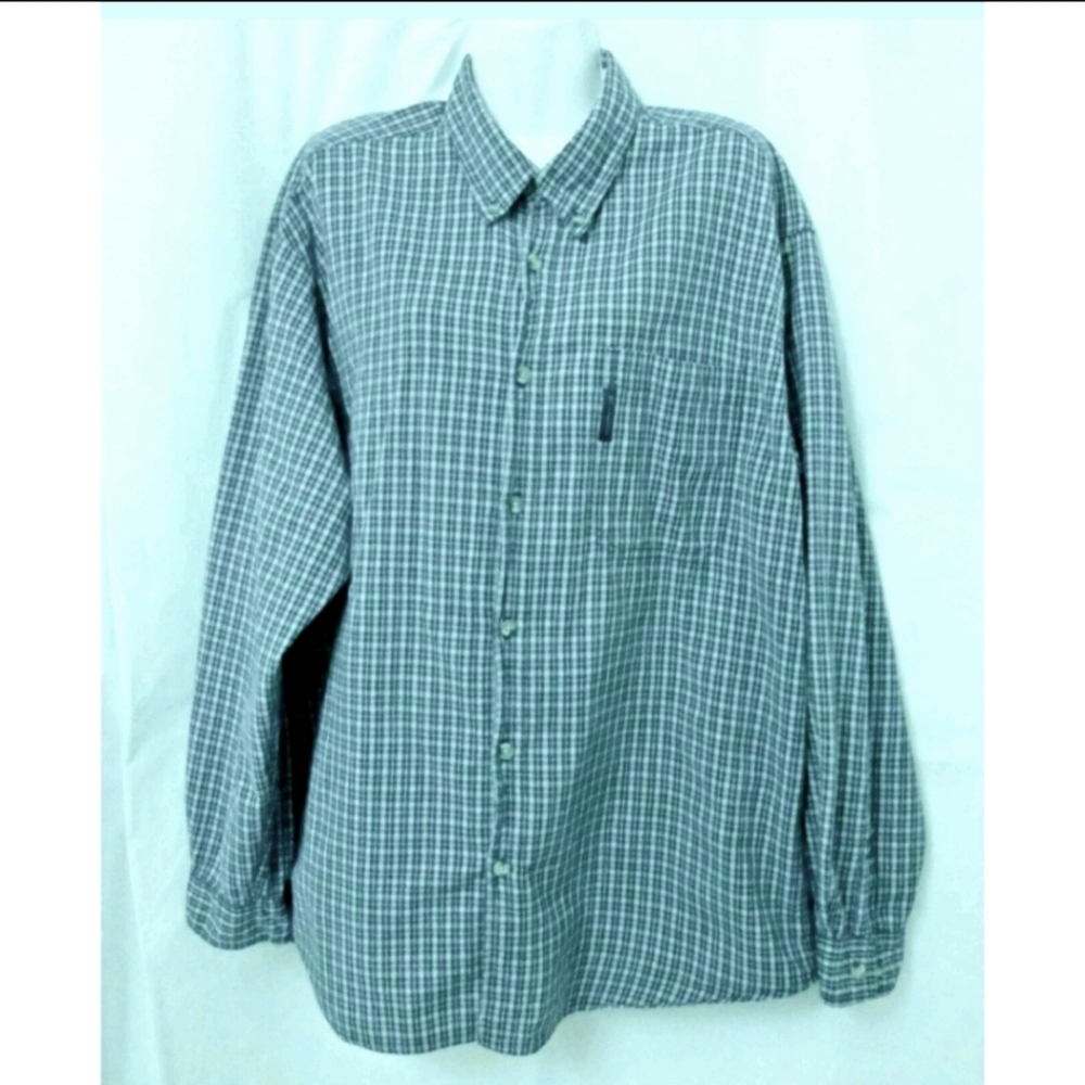 Columbia Men XL Long Sleeve Plaid Button Front Shirt Cotton Plaid Flannel Casual